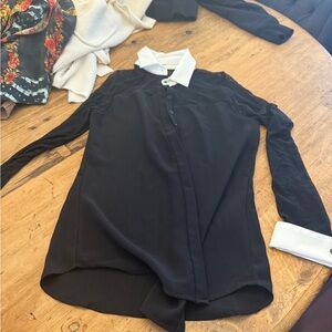Anne Fontaine Black and White Button Down Shirt